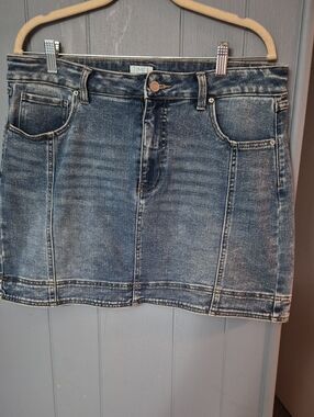 Time and Tru Light Blue Denim Mini Skirt